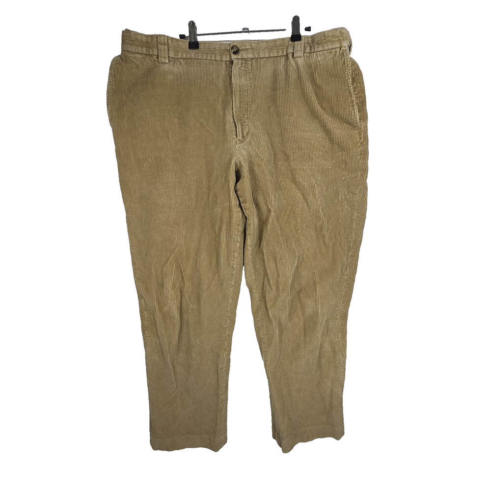 Vtg LL Bean Men Brown Corduroy Pants Size 40x32 Beige Y2k 90s Retro Preppy